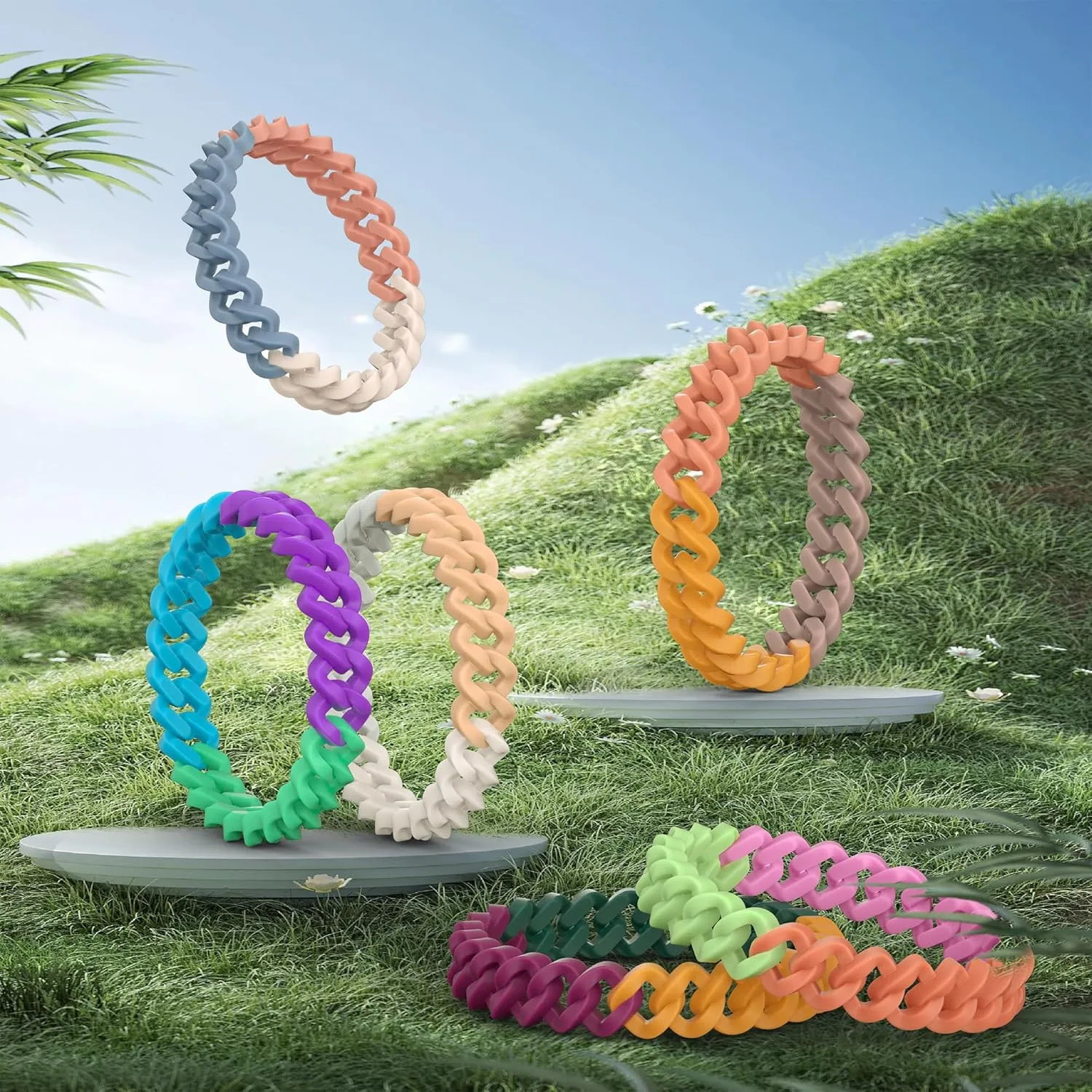 24 Pack Rainbow Mosquito Repellent Bracelets for Adults and Kids, DEET-Free Insect & Bug Repellent Bands, Individually Wrapped Repellent Wristbands for Outdoor Camping Traveling