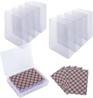 24PCS Plastic Playing Card Case Holder, Empty Playing Card Storage Box Card Game Storage Box Organizers Clear Card Cases for Standard Size Gaming Cards, Snaps Closed (NO Cards)