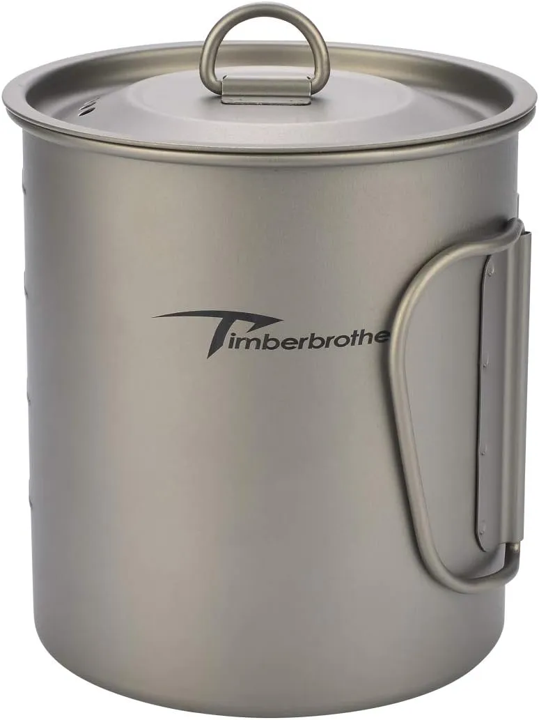 250ml-900ml Titanium Cup Camping Mug Foldable Handle Titanium Pot with Lid
