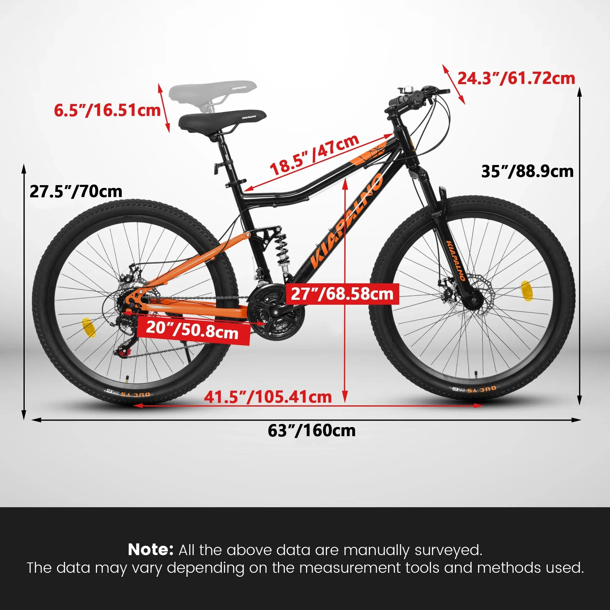 26-Inch Aluminum Frame Twin Shock Bike Shock Fork 21-Speed Unisex Mountain Trail Bike