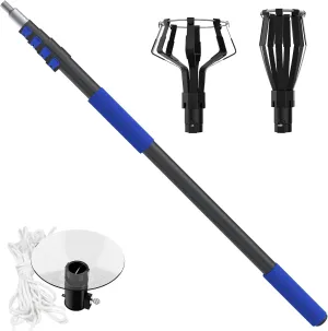 26FT Reach Light Bulb Changer for High Ceilings with Telescopic Extension Pole, 5-20Foot Light Bulb Extension Pole Changer with Baskets and Suction Cup for High Ceilings and Recessed Lights