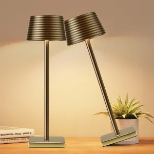 2Pack Cordless Table Lamps Rechargeable,Battery 6000mAh LED Portable Lights for Outdoor/Patio/Restaurant/Indoor Desk Lamp - IP54 Waterproof 3 Colors Stepless Dimming (2pack Titanium)