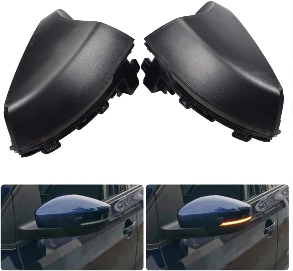 2PC Dynamic Led Side Mirror Turn Signal Light Indicator Blinker for V-W Polo MK5 Facelift 6C 2014-2017 6R 2009-2013（Yellow）