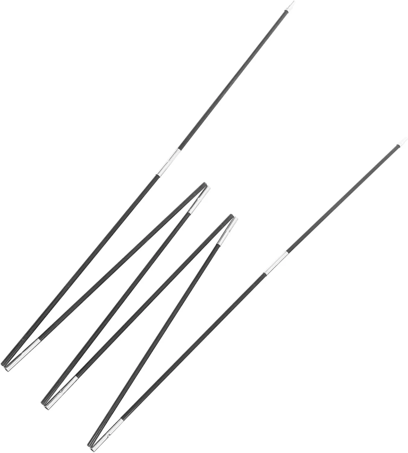 2Pcs Fiberglass Tent Poles Replacement Kit Lightweight Durable Support Rods for Camping Tents Easy Connection Design Total for Travel and Outdoor Use