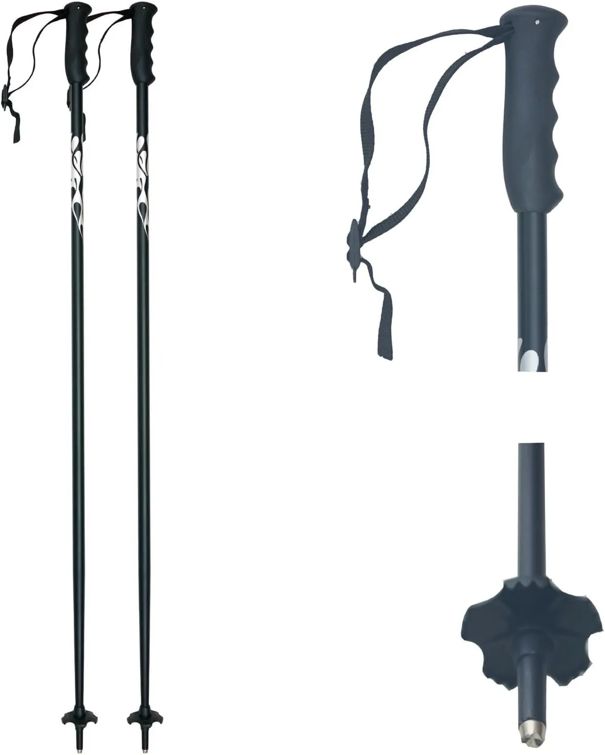 2Pcs Ski Poles Trekking Canes with Adjustable Wrist Strap for Men Women Walking Sticks for Climbing Outdoor Adventures Hiking