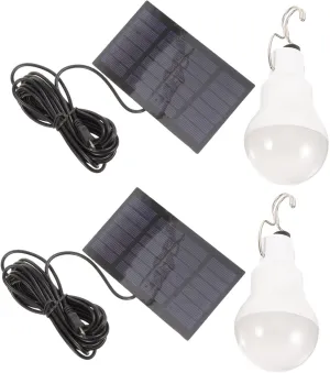 2Pcs Solar Powered Indoor Home Lights Rechargeable Camping Lanterns for Outdoor Use Shade Design with Over Charge Protection for Patio Tent and Emergency Lighting