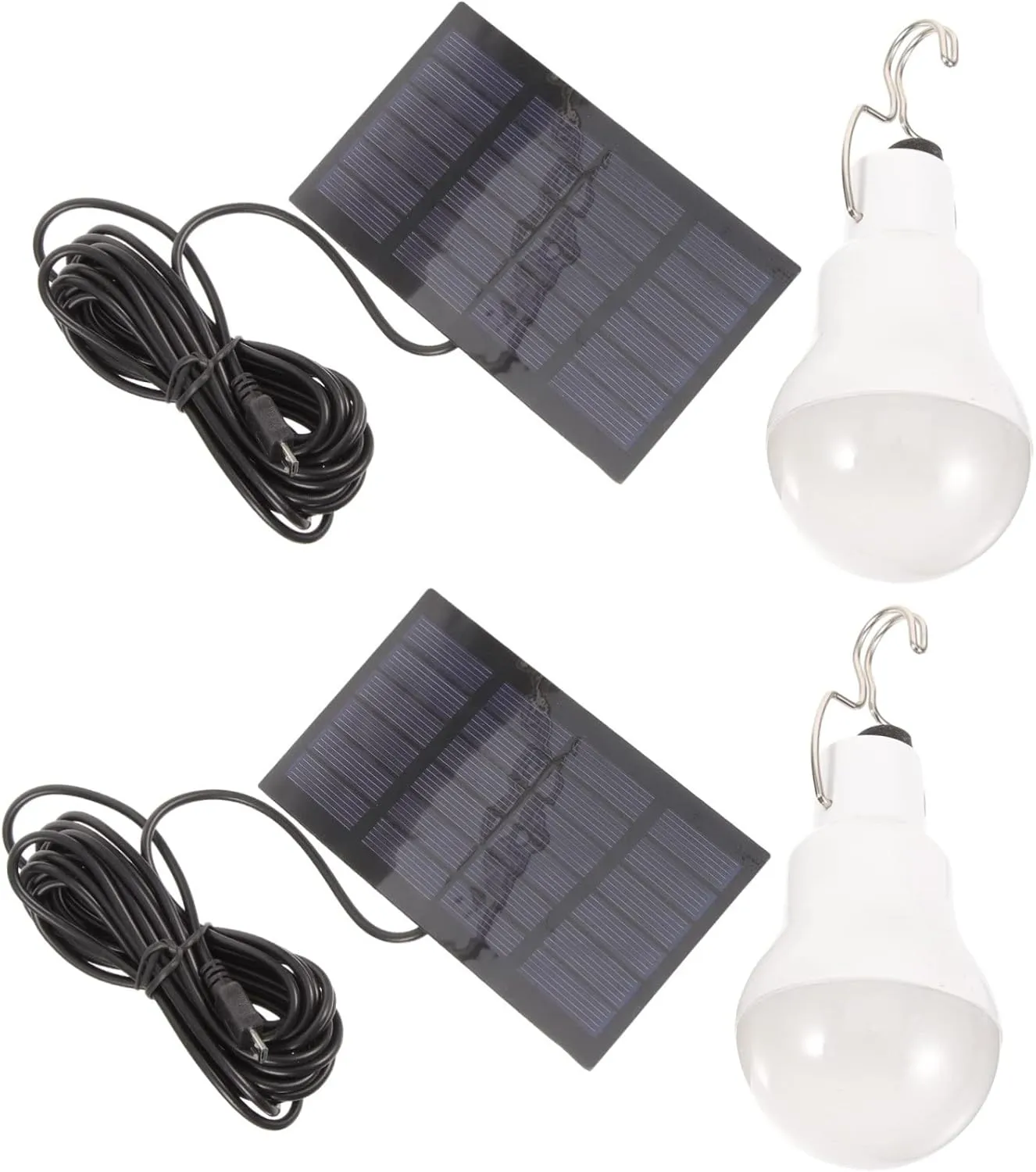 2Pcs Solar Powered Indoor Home Lights Rechargeable Camping Lanterns for Outdoor Use Shade Design with Over Charge Protection for Patio Tent and Emergency Lighting