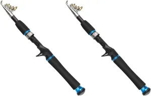 2X Fishing Rods Telescopic Fishing Pole Sensitive 2.1M Carbon Fiber Ultralight Travel Trout Fishing