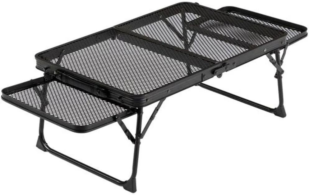 3 Ft Portable Picnic Table with Wing Panels Folding Grill Table, Outdoor Foldable Camping Table Lightweight Aluminum Tables Easy Carry for Outside BBQ, Beach, Yard Black