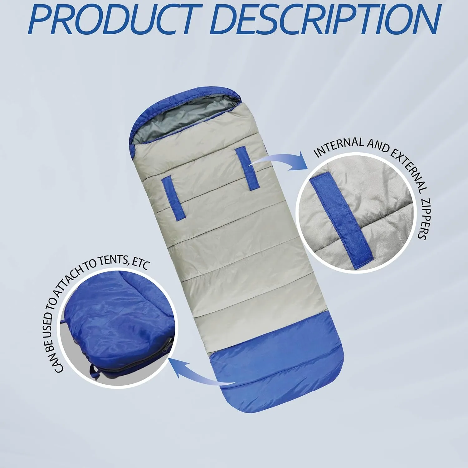 3 Seasons Lightweight Oval Sleeping Bag with Portable Tight-Pack Camping Gear, Indoor & Outdoor Sleeping Bag for Adult, Kid, Boy, Girl, Backpack, Hiking, Camping