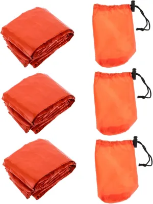 3 Set Emergency Portable Thermal Blanket with Compression Storage Bag for Hiking Camping and Outdoor Activities Drawstring for Comfort