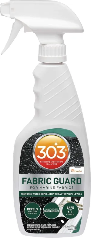 303 Products Marine Fabric Guard – Water Repellent & Stain Shielding Fabric Spray, Safe for All Outdoor Upholstery, Simple & Easy to Use, Protectant Spray for Boats, 16oz (6 Pack)