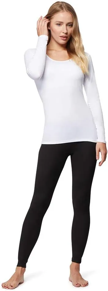32 DEGREES Heat Womens Lightweight Thermal Baselayer Long Sleeve Scoop Top, Eggplant