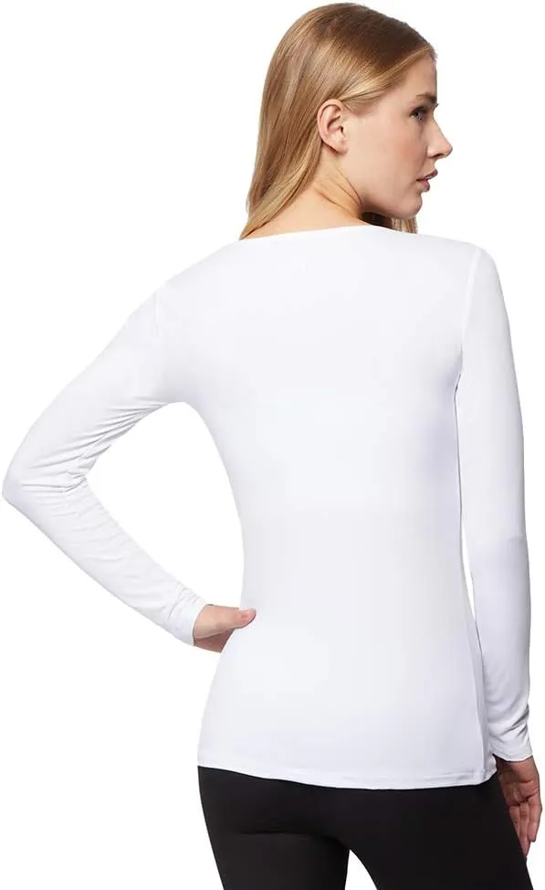 32 DEGREES Heat Womens Lightweight Thermal Baselayer Long Sleeve Scoop Top, Eggplant