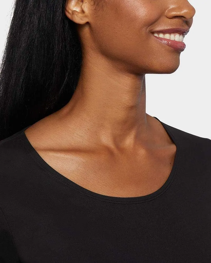 32 DEGREES Heat Womens Lightweight Thermal Baselayer Long Sleeve Scoop Top, Eggplant