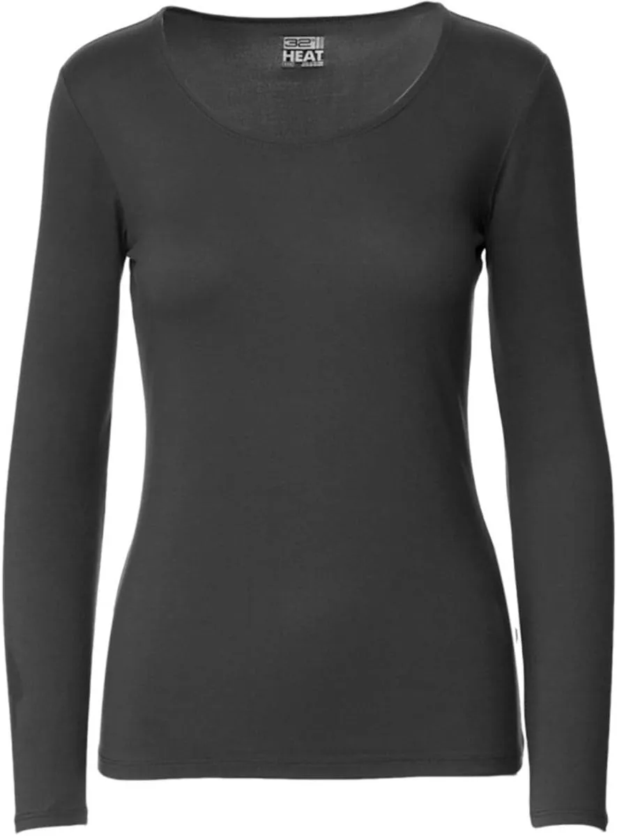 32 Degrees Heat Womens Ultra Soft Thermal Lightweight Baselayer Scoop Neck Long Sleeve Top
