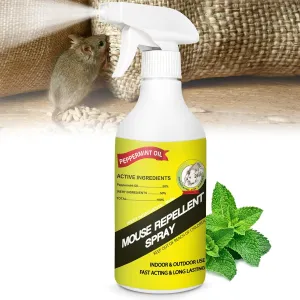 32oz Peppermint Oil Rodent and Rat Repellent Spray to Repel Rat, Mice, Ants, Racoons, Home Mice & Mouse Spray for Indoors & Outdoors,