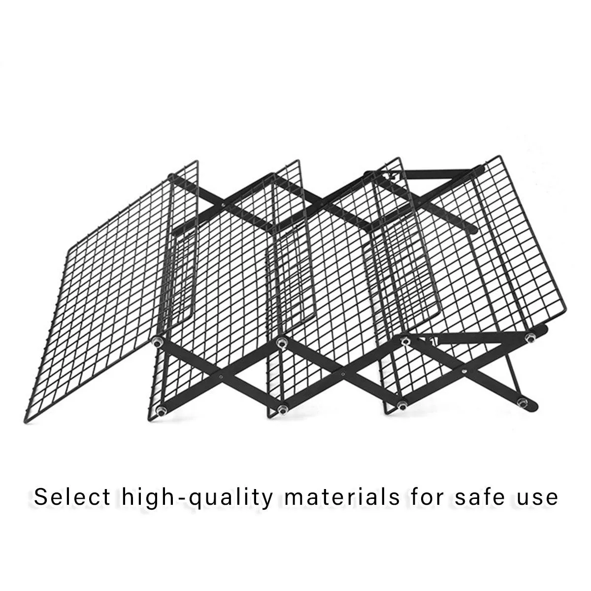 3/4 Tier Camping Dining Rack Iron Shelf Portable Picnic Rack Foldable Storage Table