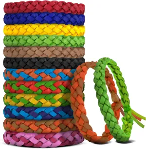 36 Pack Mosquito Repellent Bracelets, DEET-Free, Individually Wrapped PU Leather Insect & Bug Repellent Wrist Bands