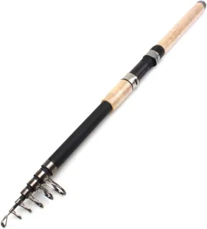 3.6m 4.5m Telescopic Spinning Fishing Rod Carbon Wooden Handle carp Fishing Pole sea Rock Fishing Rod Test 30-150g (Size : 220cm) (210cm)