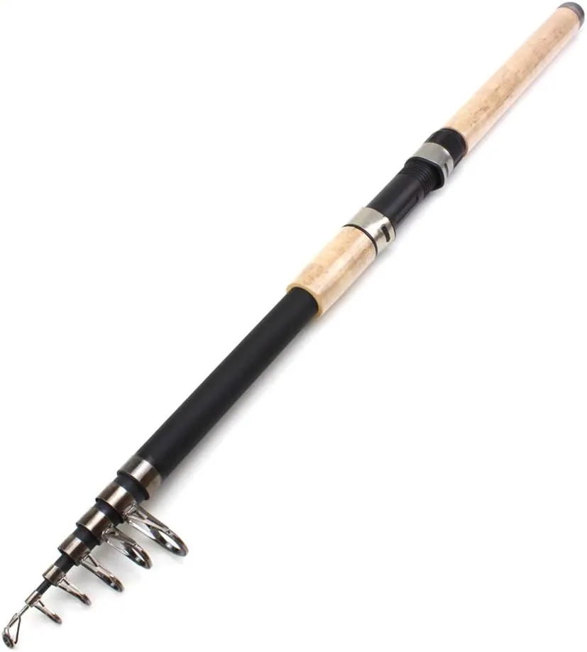3.6m 4.5m Telescopic Spinning Fishing Rod Carbon Wooden Handle carp Fishing Pole sea Rock Fishing Rod Test 30-150g (Size : 220cm) (210cm)