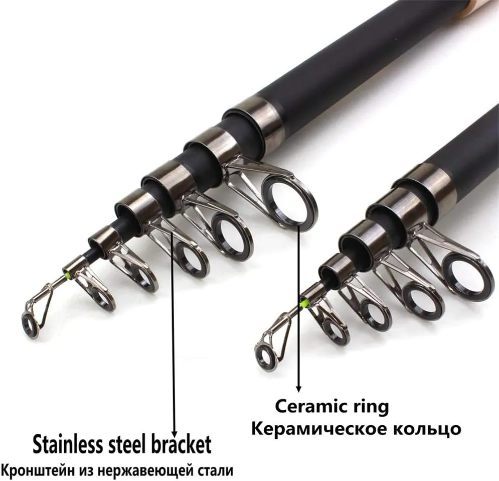 3.6m 4.5m Telescopic Spinning Fishing Rod Carbon Wooden Handle carp Fishing Pole sea Rock Fishing Rod Test 30-150g (Size : 220cm) (210cm)