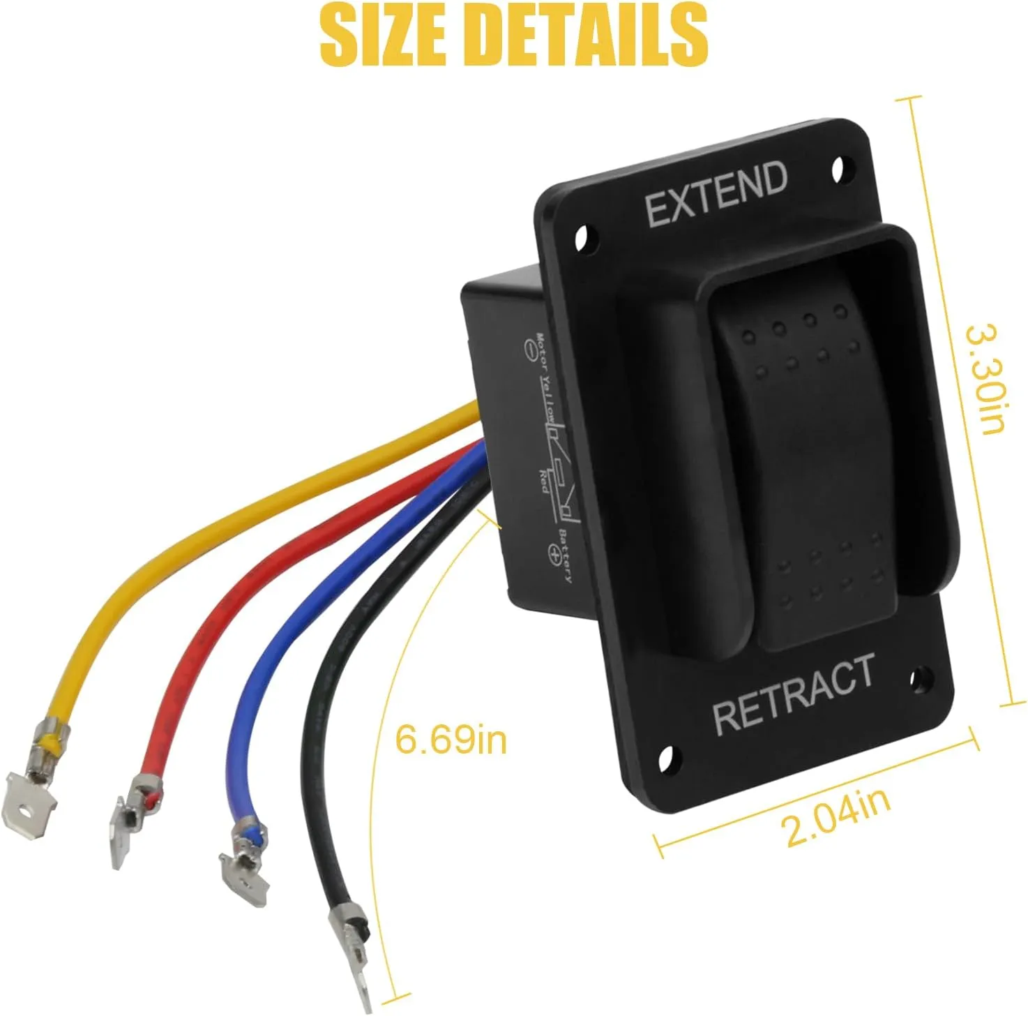 387874 RV Electric Stabilizer Jack Switch with Harness Replacement Compatible with Lippert High Speed Jacks，IP66-rated Waterproof -（2Pack）