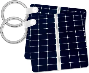 3dRose, Dark blue solar power panel divided into two parts by white frame, Key Chain