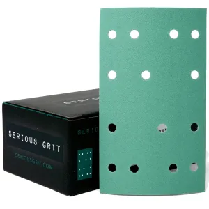 3" x 5" (80mm x 133mm) 14-Hole 220 Grit Sanding Sheets - Fits Festool RTS 400 & Mirka Deos 353 - Heavy-Duty Hook & Loop Film Abrasives - Sandpaper for Sheet Sanders - 50 Pack Box
