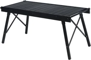 4-6 People Camping Table, Roll-Up Lightweight Picnic Table, Portable Outdoor Folding Table for Hiking, Backpacking & Fishing(Black)