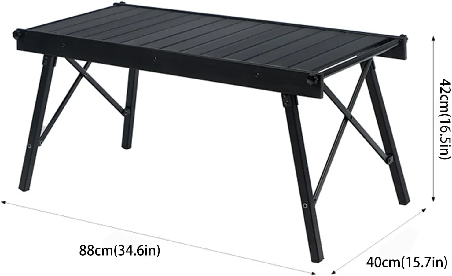 4-6 People Camping Table, Roll-Up Lightweight Picnic Table, Portable Outdoor Folding Table for Hiking, Backpacking & Fishing(Black)