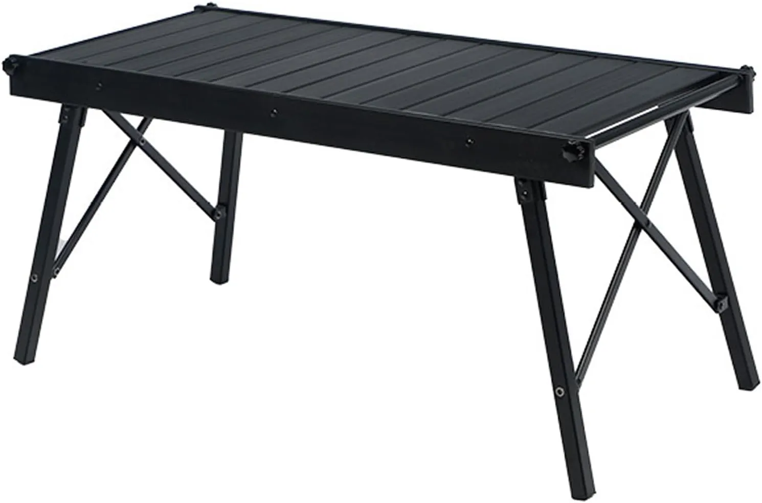 4-6 People Camping Table, Roll-Up Lightweight Picnic Table, Portable Outdoor Folding Table for Hiking, Backpacking & Fishing(Black)