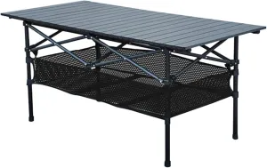 4-6 Persons Portable Outdoor Folding Table, Camping Folding Table with Mesh Bag, Roll Up Lightweight Picnic Table for Hiking, Backpacking and Fishing