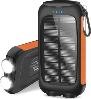 𝟮𝟬𝟮4 𝙐𝙥𝙜𝙧𝙖𝙙𝙚 Solar-Charger-Power-Bank-38800mAh Waterproof Portable Solar Phone Charger with LED Flashlight/USB C Fast Charge External Battery Pack Compatible for Outdoor, Camping, Travel