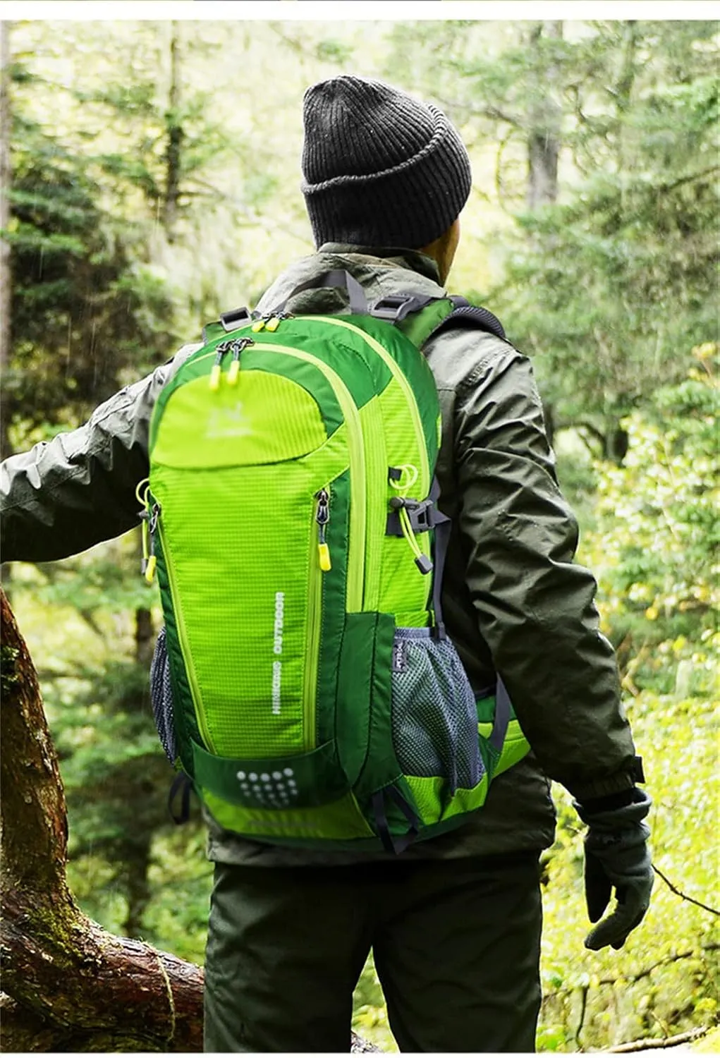 40L Camping Backpack Travel Hiking Backpack Outdoor Bag with Rain Cover(D)