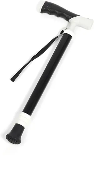 41In Telescopic Blind Cane, Outdoor Hiking Trekking Pole, Height Adjustable Titanium Alloy Folding Cane, Black