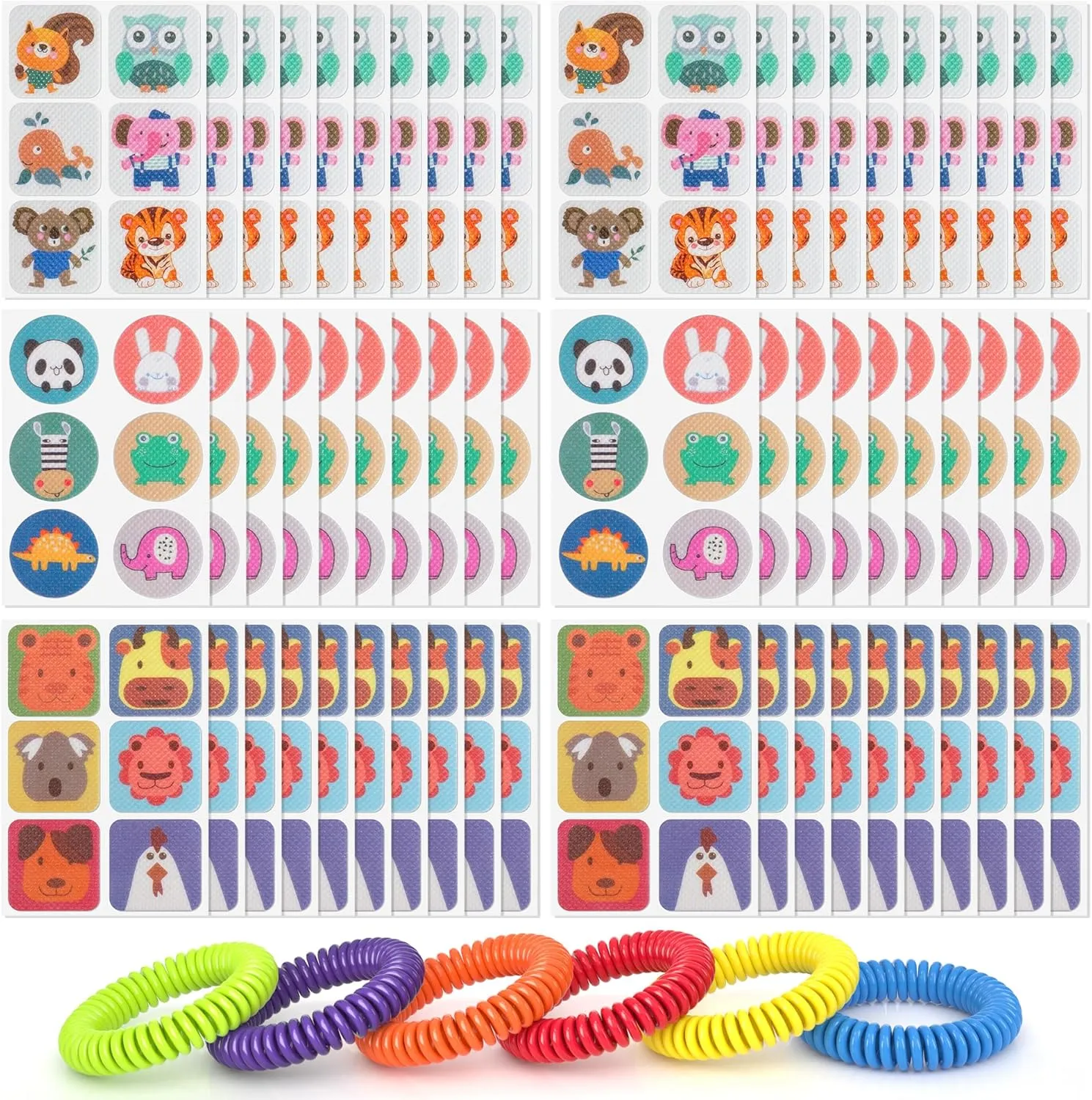 48 Pack Mosquito Repellent Bracelets and 360 Pack Mosquito Repellent Stickers,Individually Wrapped, DEET Free Band