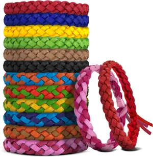 48 Pack Mosquito Repellent Bracelets, DEET-Free, Individually Wrapped PU Leather Insect & Bug Repellent Wrist Bands