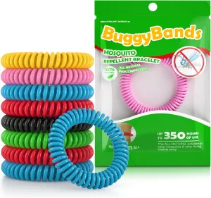 48 Pack Mosquito Repellent Bracelets for Adults & Kids, DEET-Free Wristbands, Individually Wrapped Bug Repellent Bands