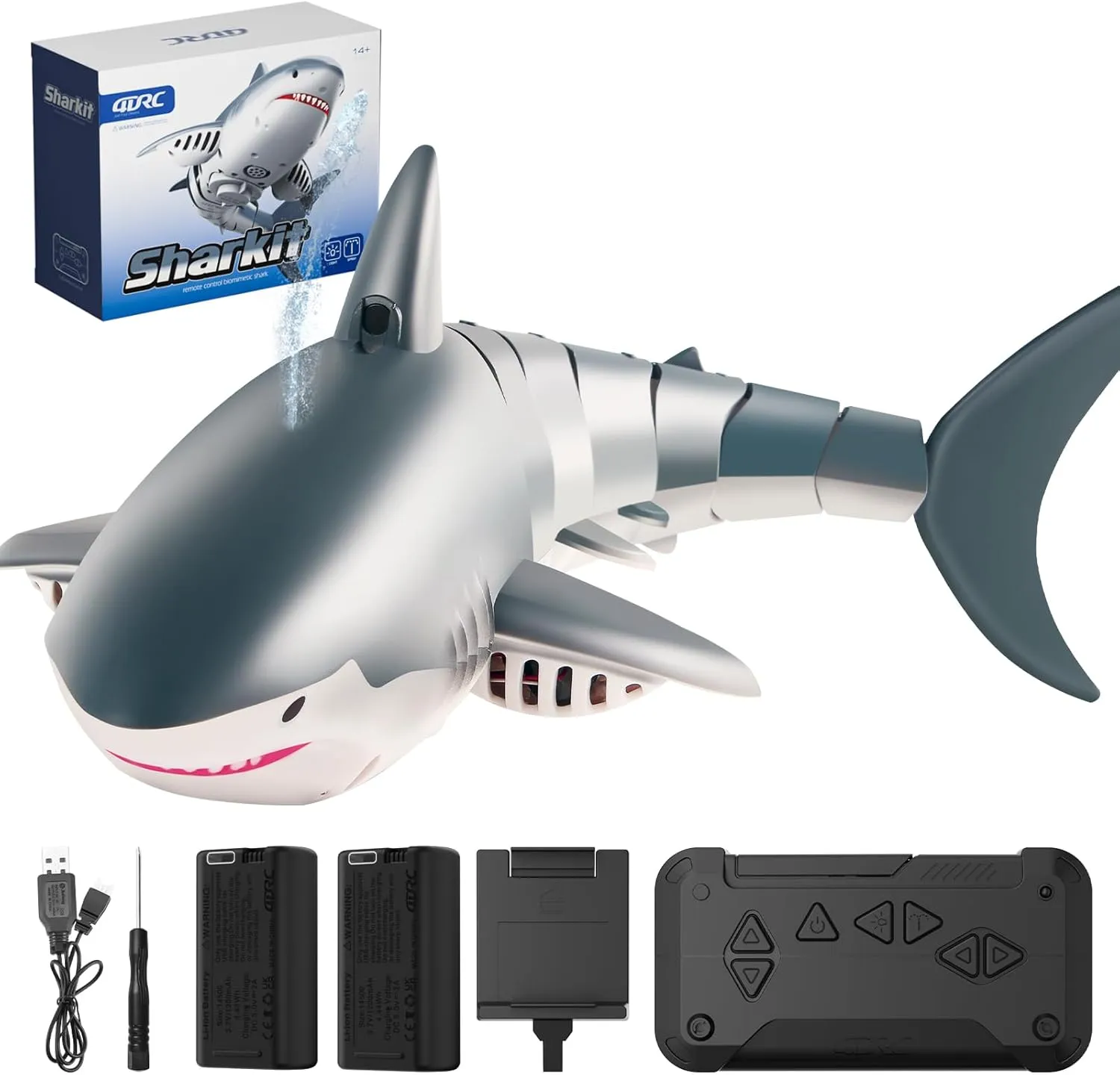4DRC 2.4G Remote Control Shark Toy, Electric RC Shark Boat Pool Toys for Kids 3-5 5-7, Toy Shark for Swimming Pool Bathroom Great Gift RC Boat Toys for 3  Year Old Boys and Girls
