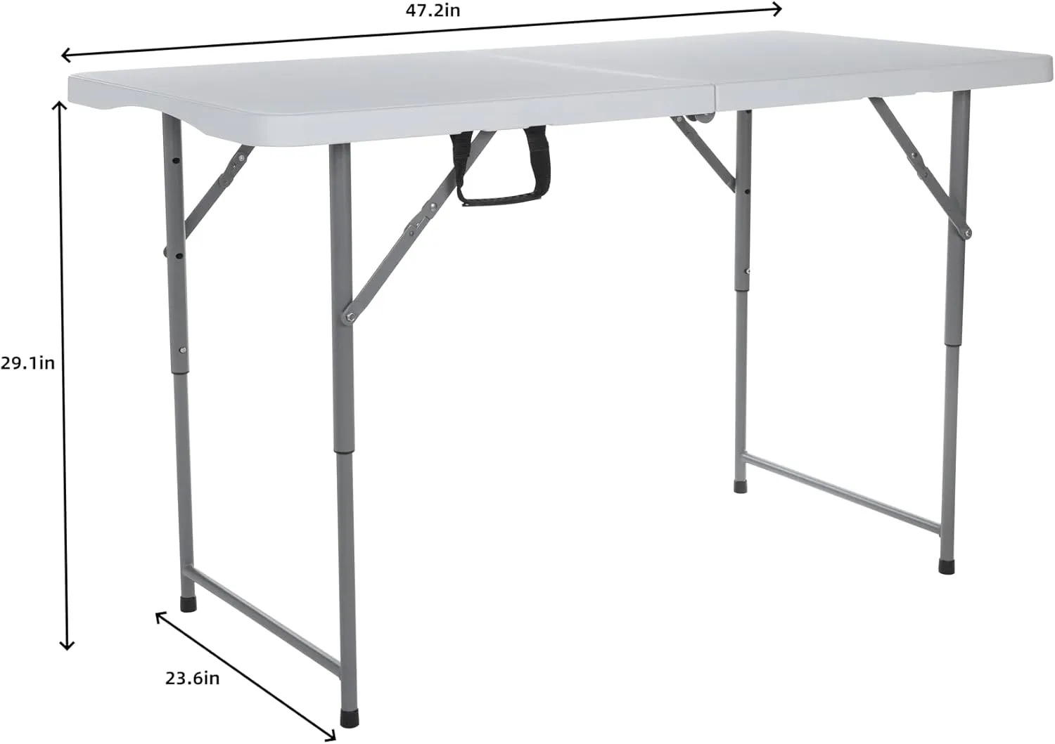 4ft Plastic Folding Table, Indoor Outdoor Heavy Duty Portable Handle, Lock for Picnic, Party, Pong, Camping - White (4ft)