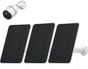 4W Solar Panel Compatible with Reolink Argus 2/Pro/Eco/Go/Go PT/PT/3 pro only, Includes Secure Wall Mount, IP65 Weatherproof,13.1ft Power Cable (3)