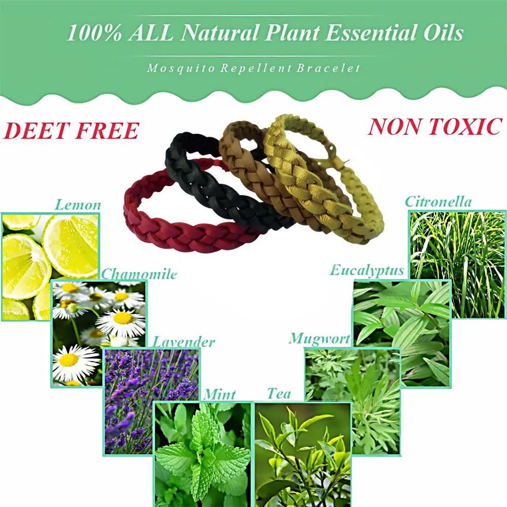 5 Pack Anti Mosquito Repellent Bracelet Wristband Natural Insect Protection Pest Rejector reject Control Bands Elderly Adults Kids