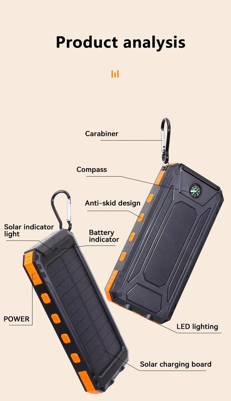 50000mAh Solar Power Bank Large Capacity