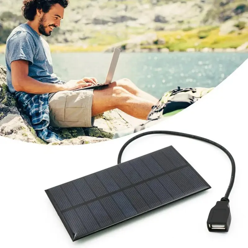 5V 300mA - 65W Solar Panel Power Bank USB Mobile Phone Charger Portable Charging Board Device for Outdoor Hiking