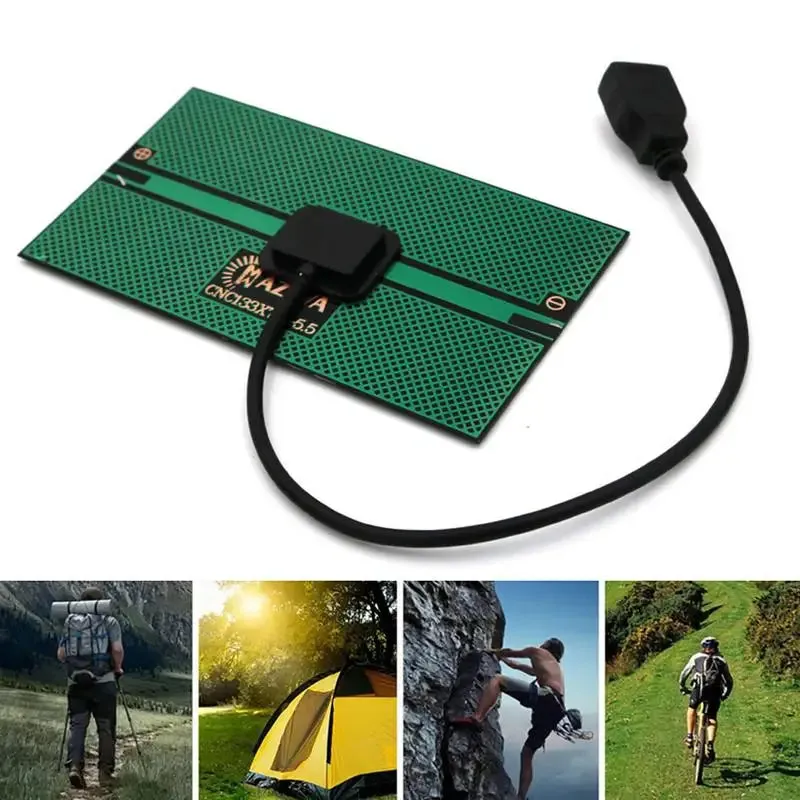 5V 300mA - 65W Solar Panel Power Bank USB Mobile Phone Charger Portable Charging Board Device for Outdoor Hiking