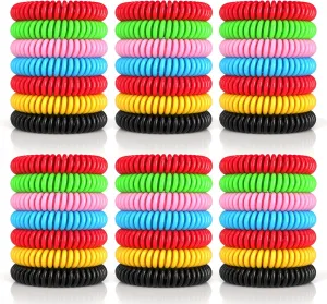 60 Pack Mosquito Repellent Bracelets, DEET-Free Mosquito Bands for Adults & Kids, Individually Wrapped Repellent Wristbands, Camping Travel Beach Essentials