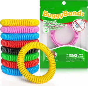 60 Pack Mosquito Repellent Bracelets, Individually Wrapped Wristbands, DEET Free, Natural and Waterproof Bands, Camping Travel Essentials (60 Count (Pack of 1))