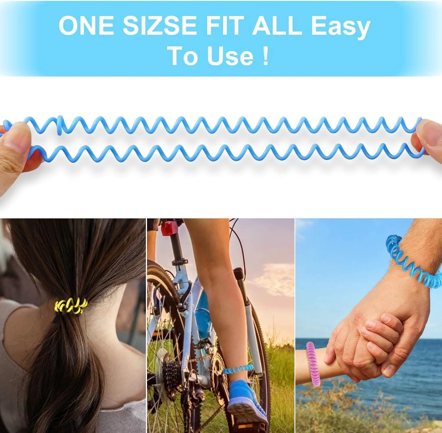 60 Pack Mosquito Repellent Bracelets, Individually Wrapped Wristbands, DEET Free, Natural and Waterproof Bands, Camping Travel Essentials (60 Count (Pack of 1))