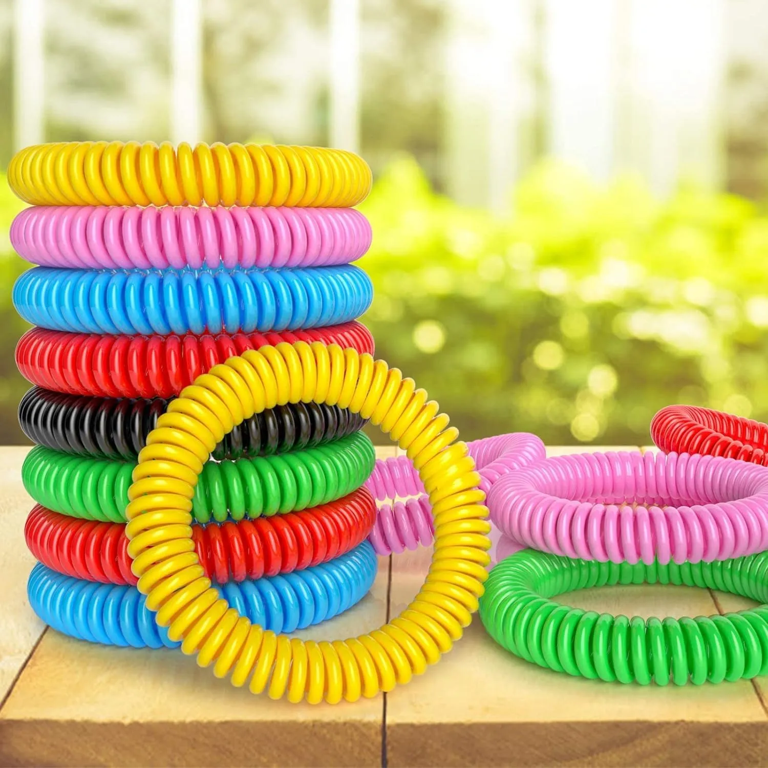 60 Pack Mosquito Repellent Bracelets, Individually Wrapped Wristbands, DEET Free, Natural and Waterproof Bands, Camping Travel Essentials (60 Count (Pack of 1))